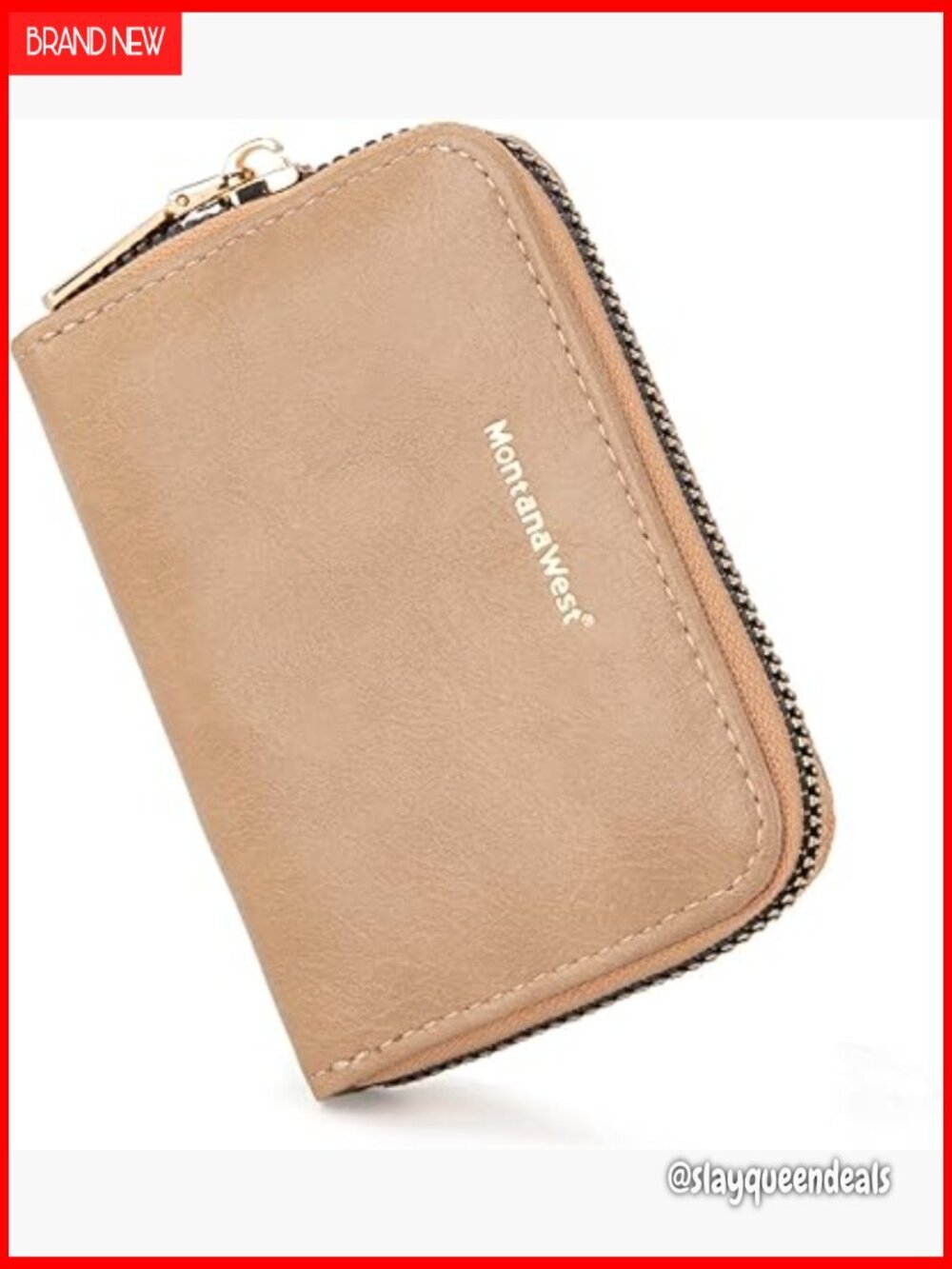 RFID Blocking Small Credit Card Holder Wallet with Zipper Compact Women's
